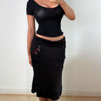 Black knit maxi skirt