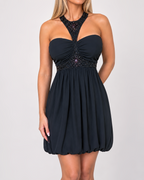 Vintage black halter neck dress