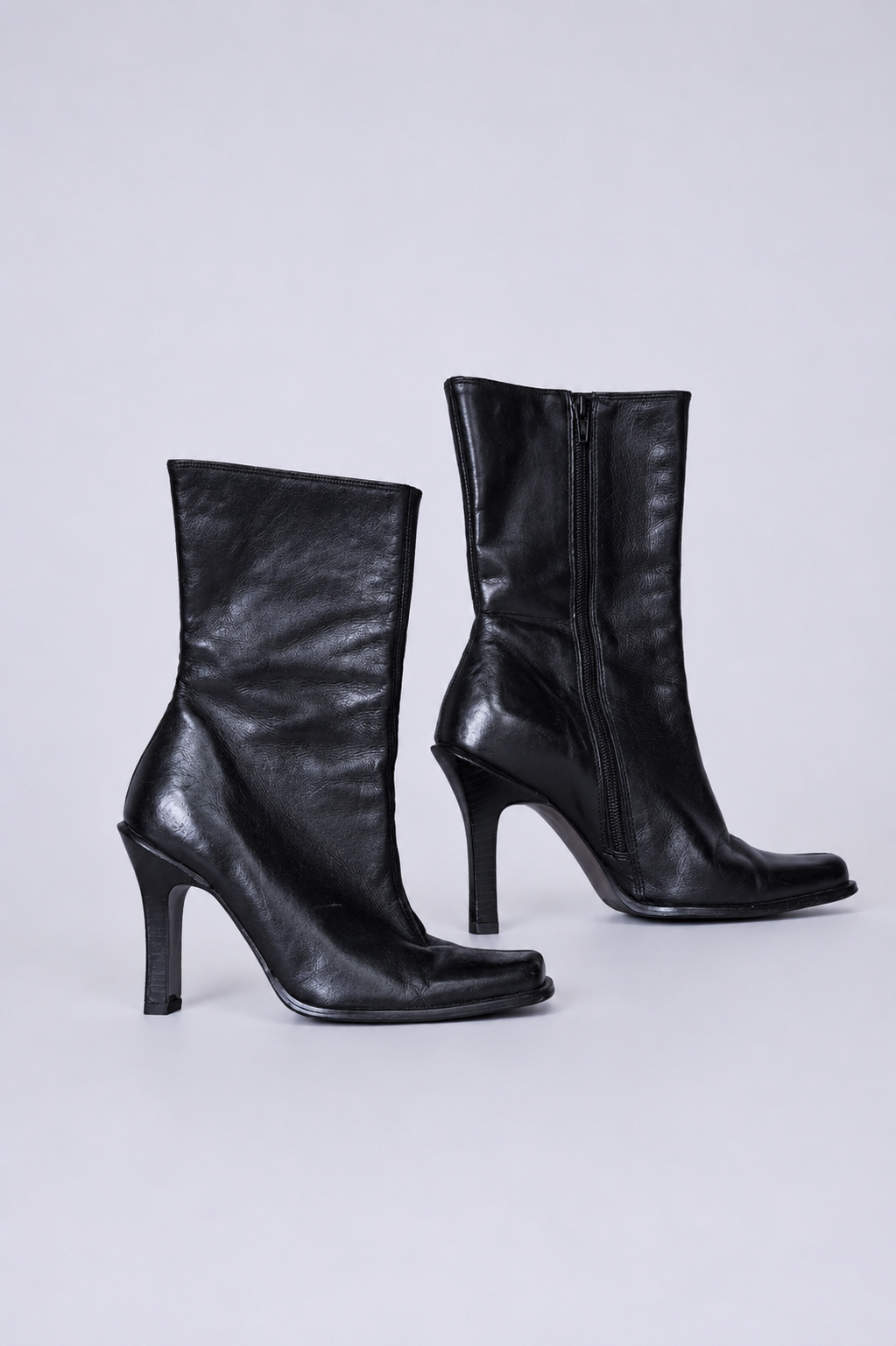 Vintage black heeled boots