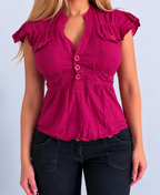 Vintage pink striped blouse top