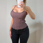VINTAGE Purple 100% silk cami vest top