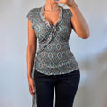DKNY blue blouse top