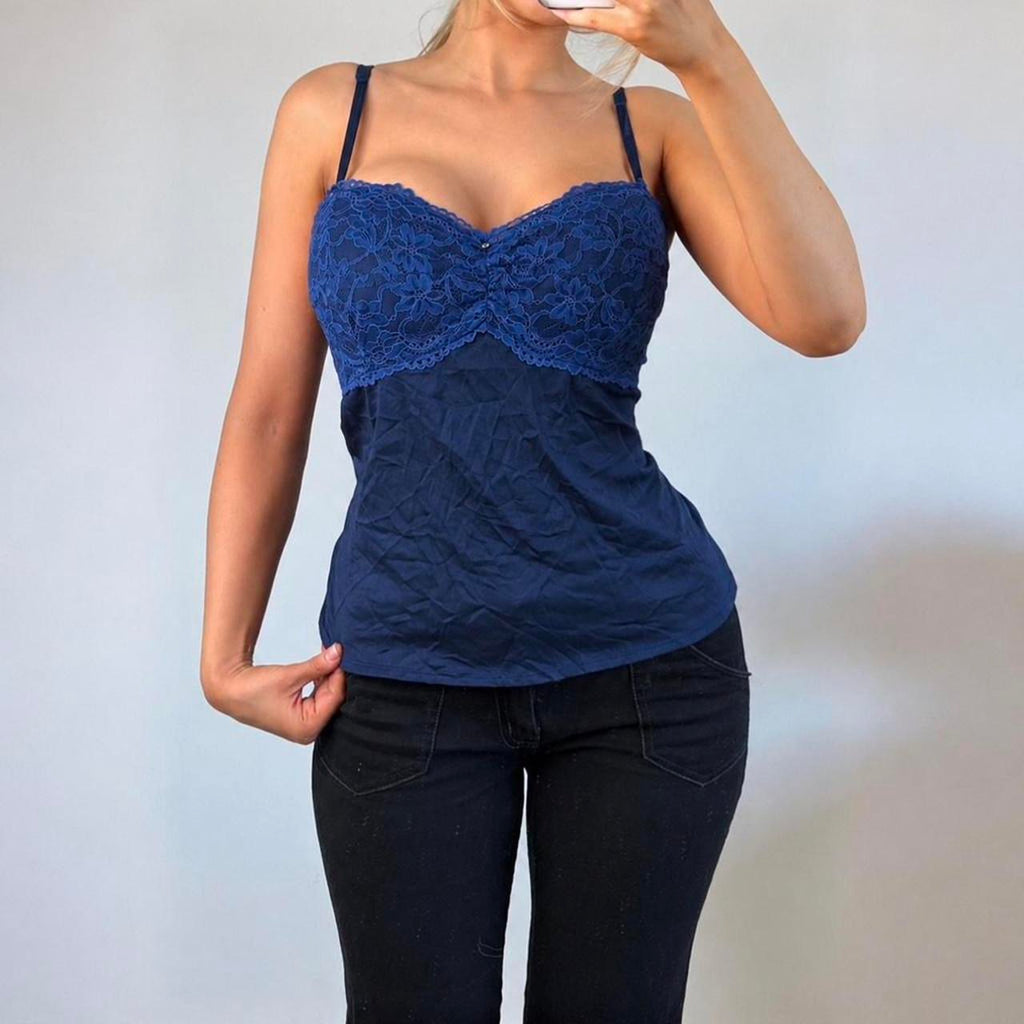 VINTAGE blue lace cami top