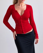 Vintage red cardigan top
