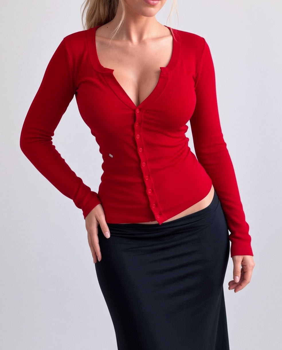 Vintage red cardigan top