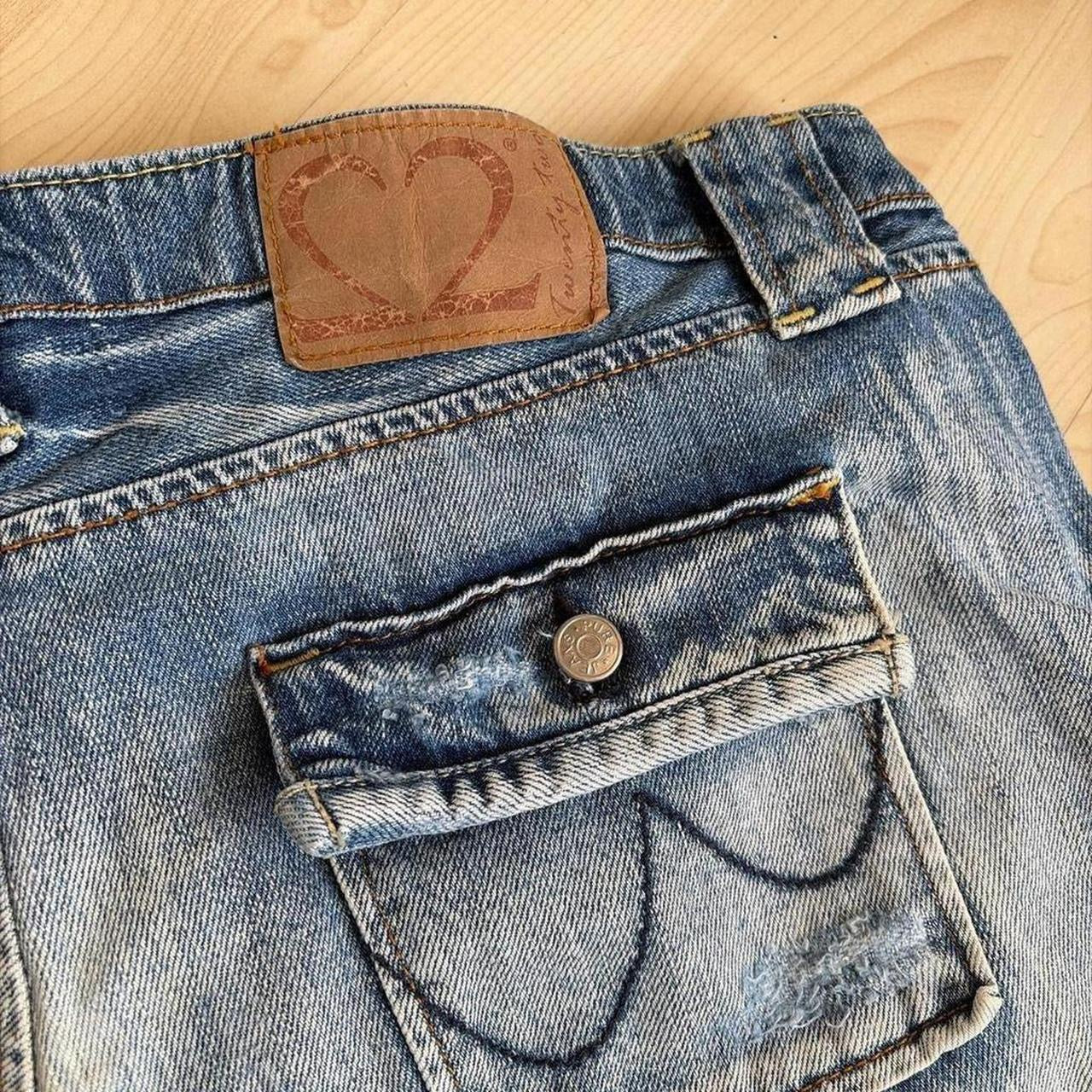 VINTAGE Blue low rise flared denim jeans