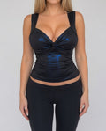 Vintage blue twist top