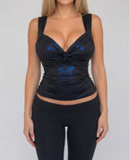 Vintage blue twist top