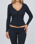 Vintage ribbed cardigan top