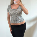 Black and white polka dot short sleeve top