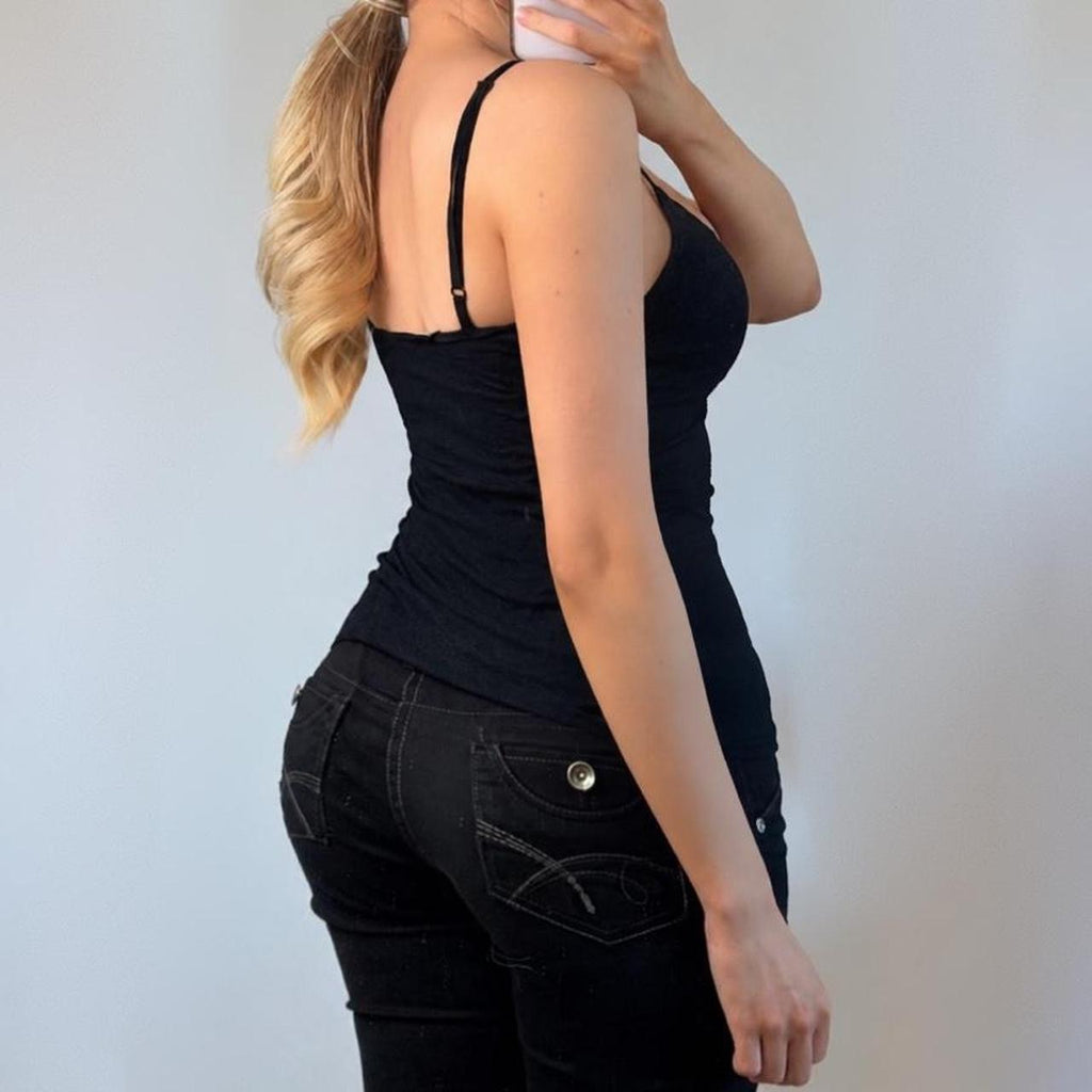 VINTAGE black  cami vest top