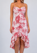 Vintage red floral maxi dress