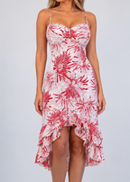 Vintage red floral maxi dress