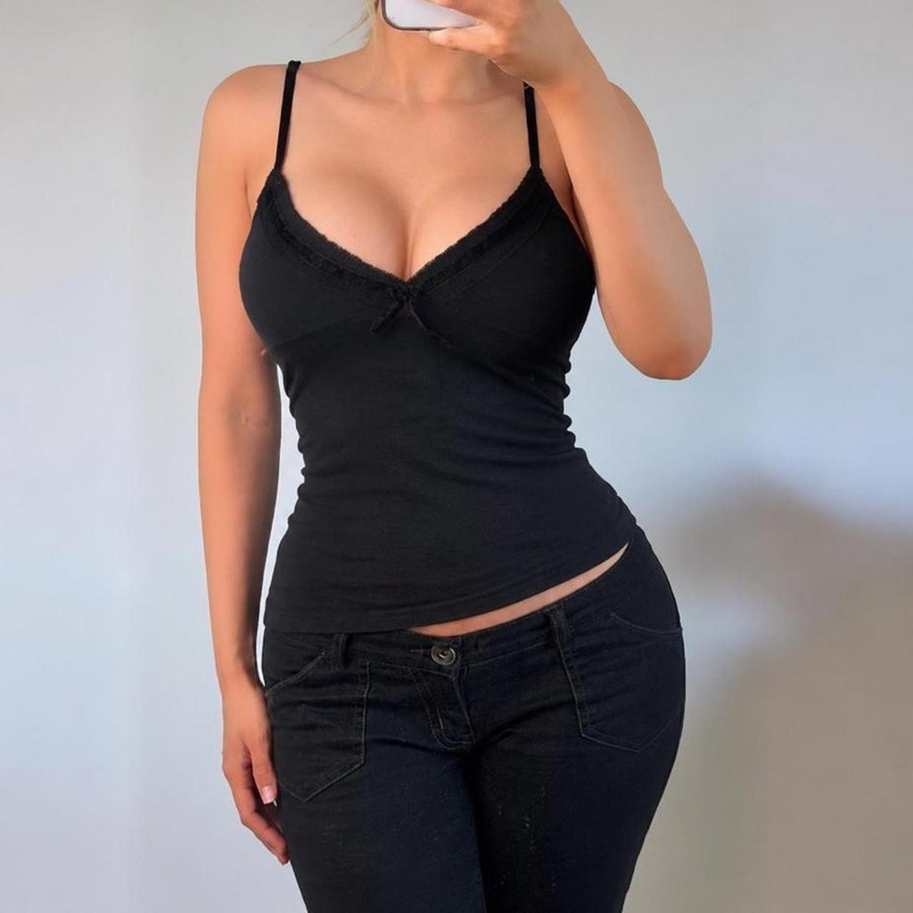 VINTAGE black  cami vest top