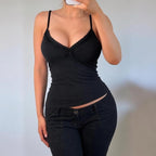 VINTAGE black  cami vest top