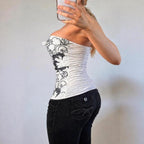 VINTAGE White strapless corset top