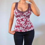 VINTAGE Pink floral vest cami top
