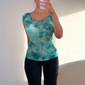 VINTAGE teal blue lace top