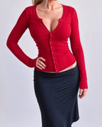 Vintage red cardigan top