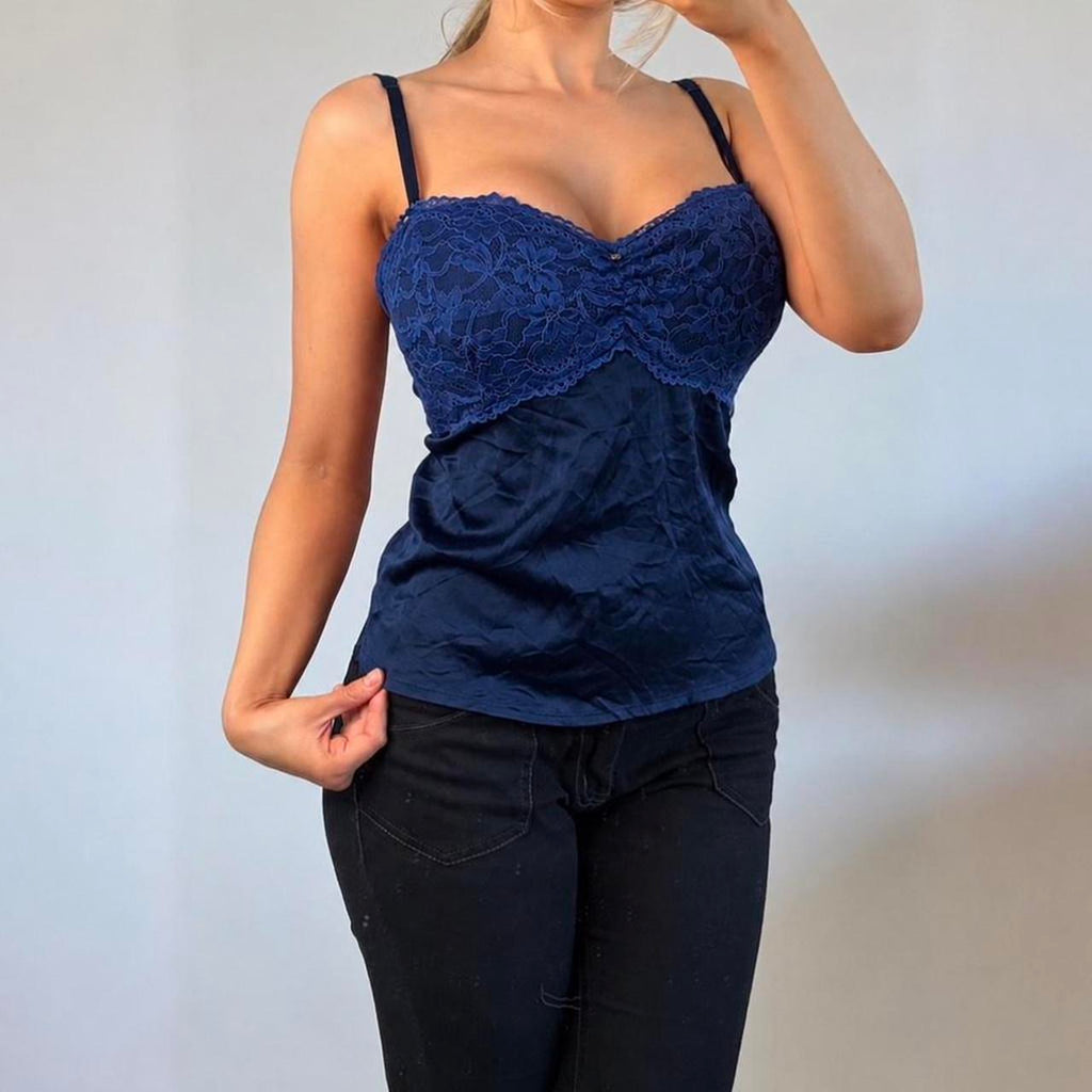 VINTAGE blue lace cami top