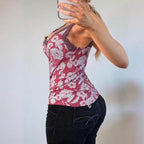 VINTAGE Pink floral vest cami top
