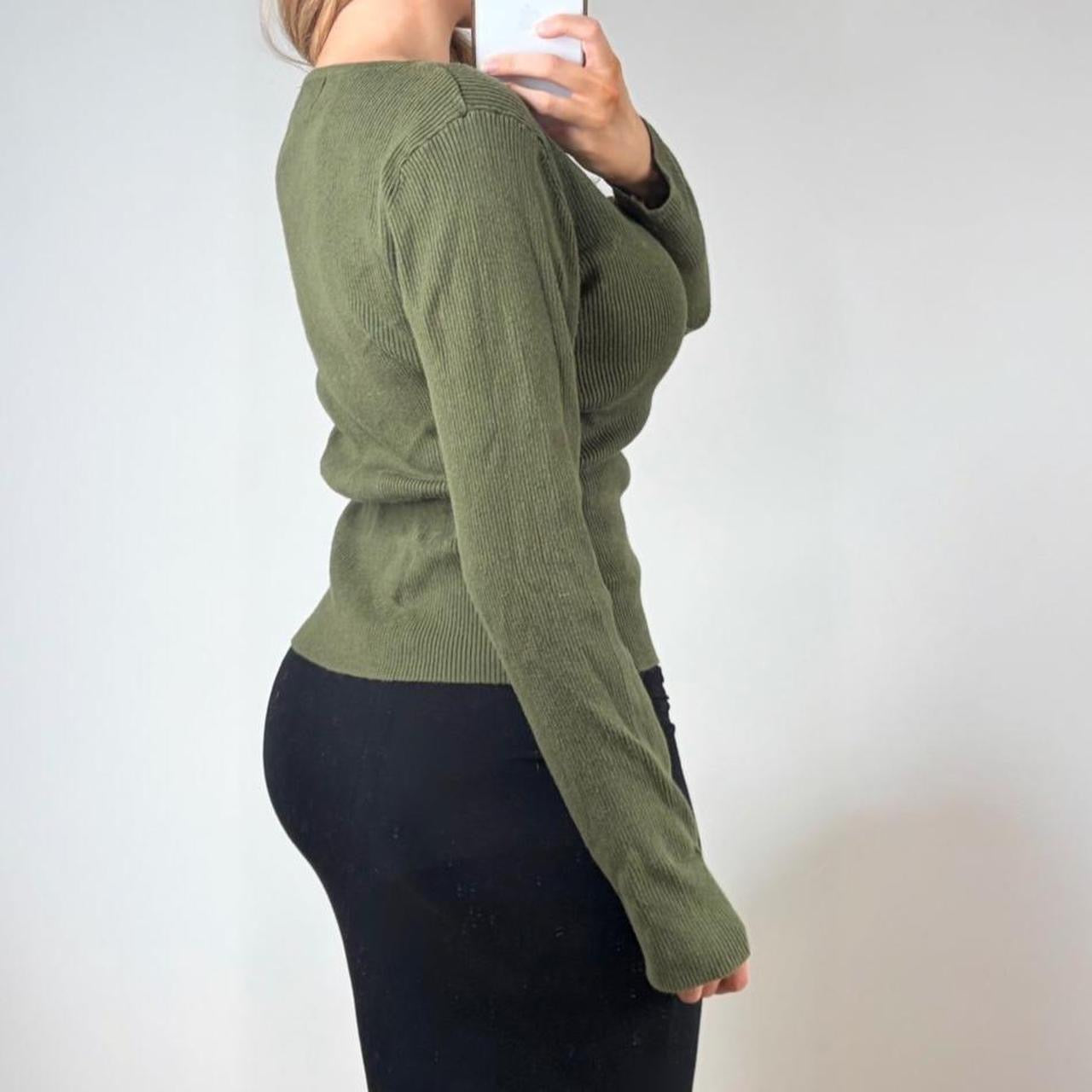 VINTAGE green knit cardigan top