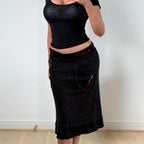 Black knit maxi skirt
