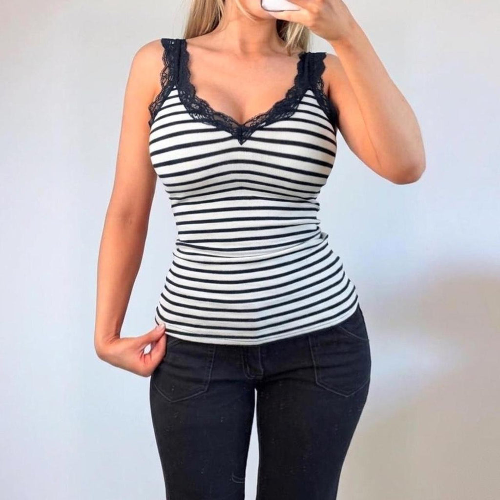 VINTAGE navy Striped cami top