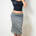 Grey low rise midi skirt