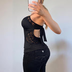 VINTAGE black lace cami vest top