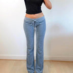 VINTAGE Juicy Couture blue velvet low rise flares