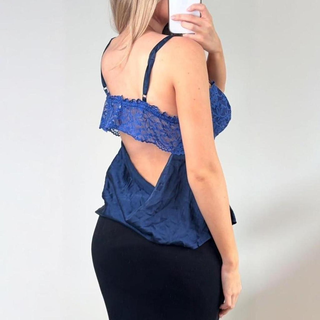 VINTAGE blue lace cami top