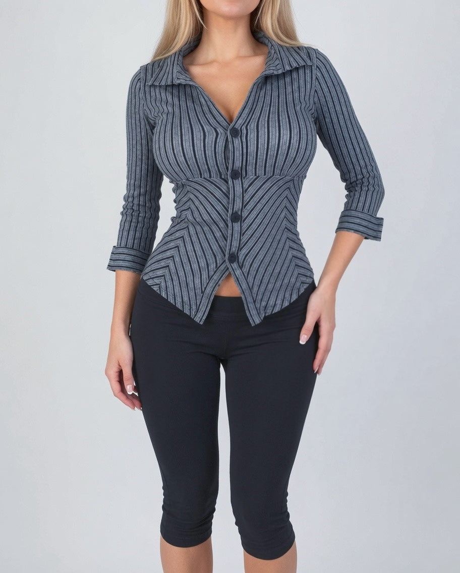 Vintage grey striped shirt