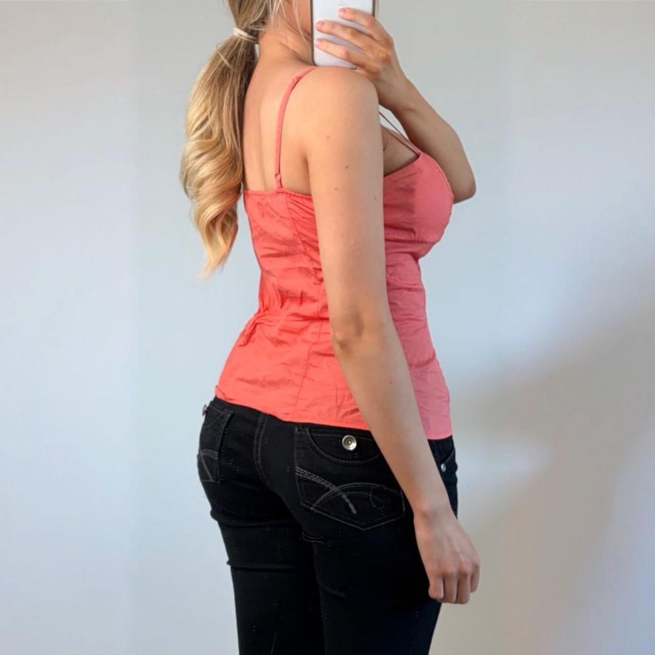 Coral corset cami top