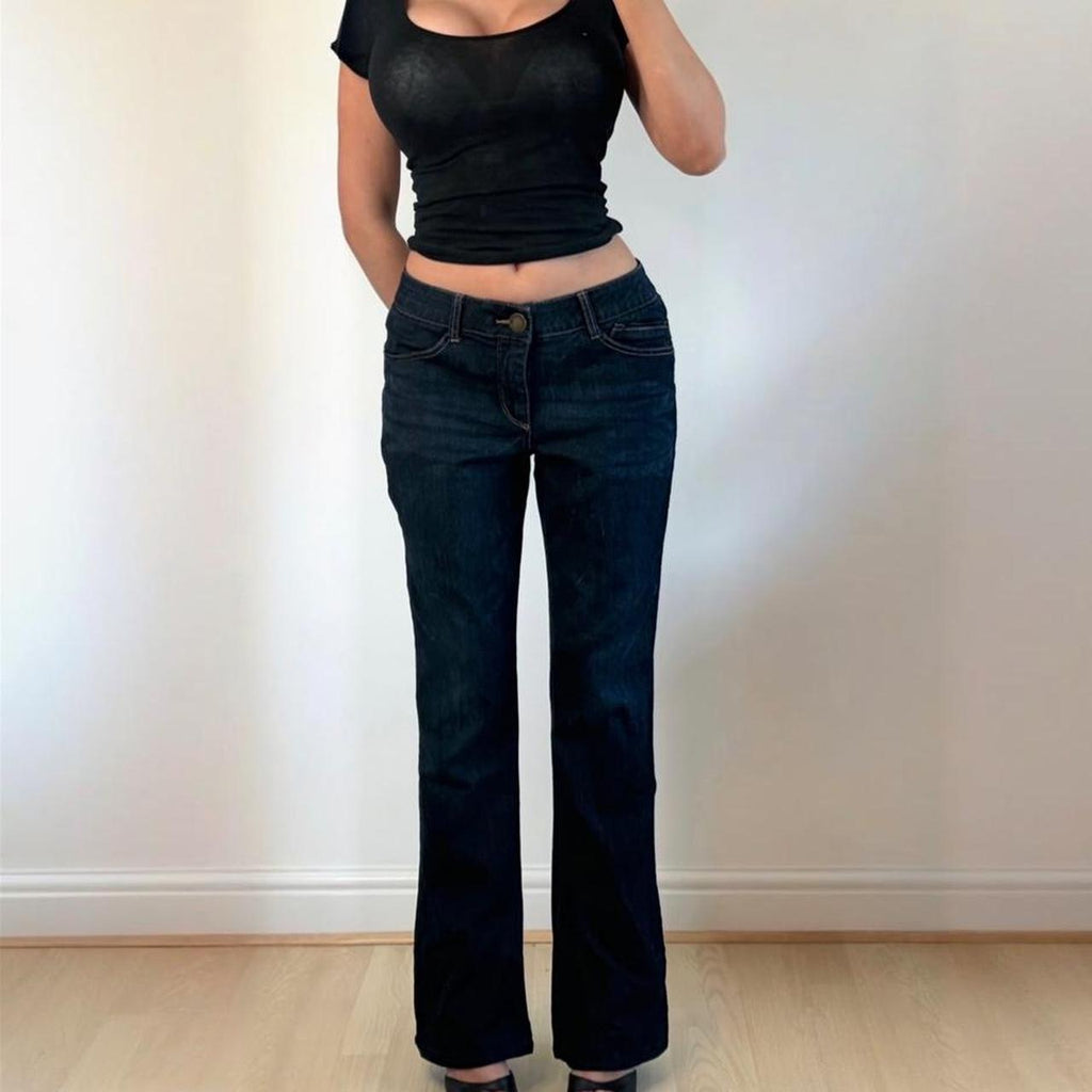 Navy blue denim jeans