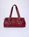 Vintage Worthington burgundy red faux leather handbag