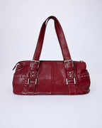 Vintage Worthington burgundy red faux leather handbag