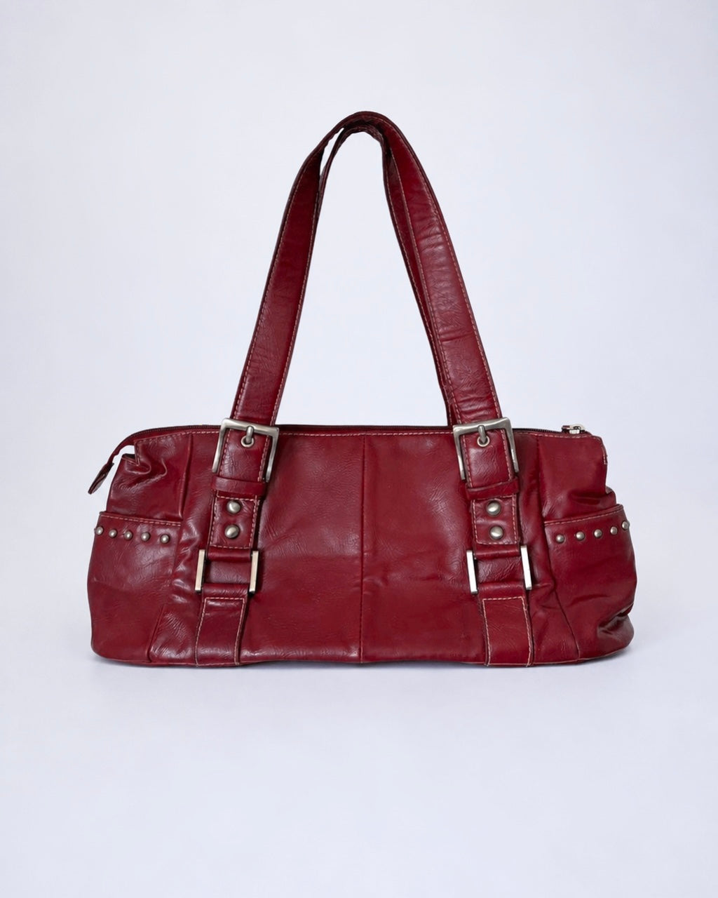Vintage Worthington burgundy red faux leather handbag