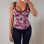 VINTAGE Pink floral vest cami top