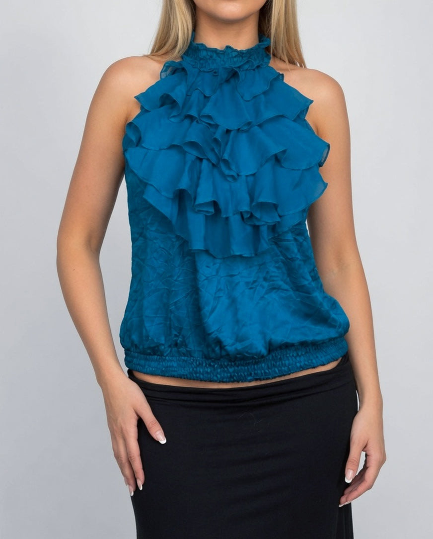 Vintage blue halter top