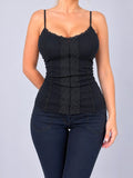 Vintage black lace vest top