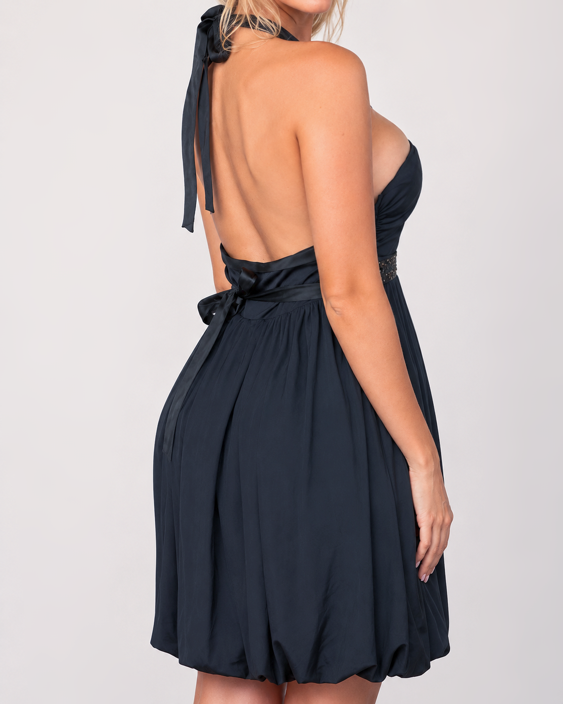 Vintage black halter neck dress