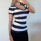 VINTAGE Tommy Hilfiger navy striped t shirt
