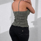 VINTAGE khaki green floral cami top
