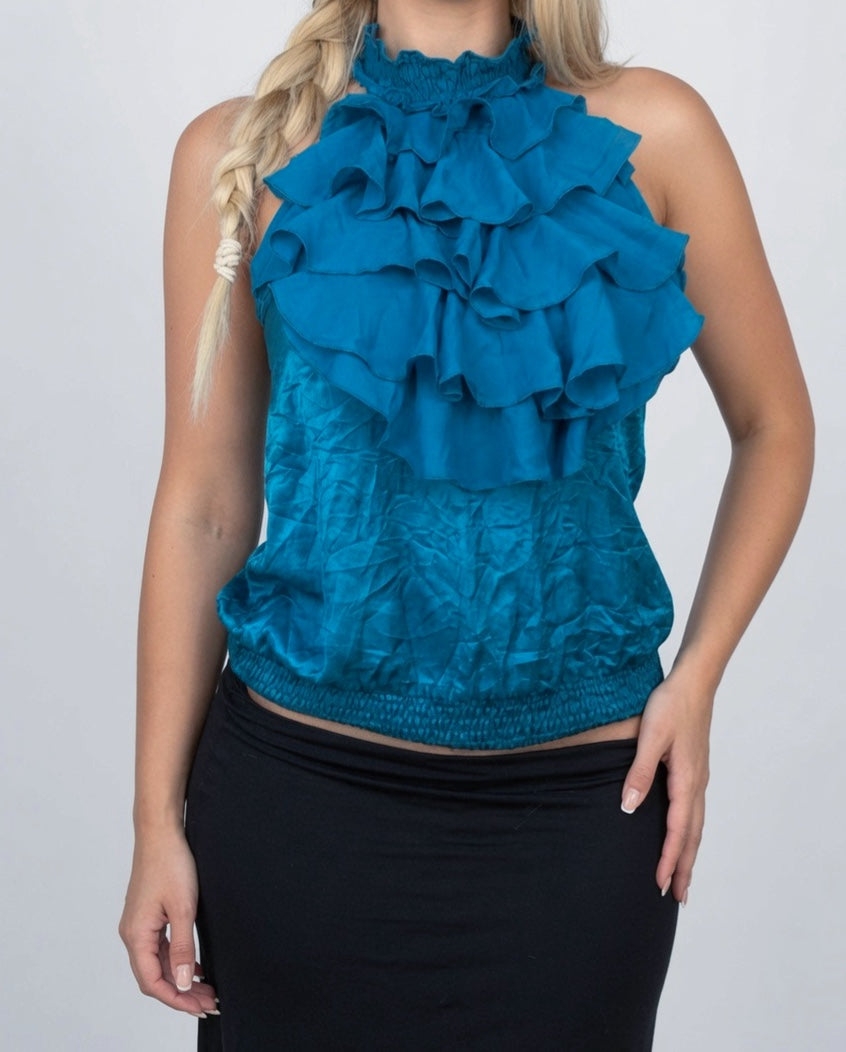Vintage blue halter top