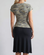 Vintage khaki camo short sleeve top