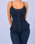 Vintage black cotton cami top