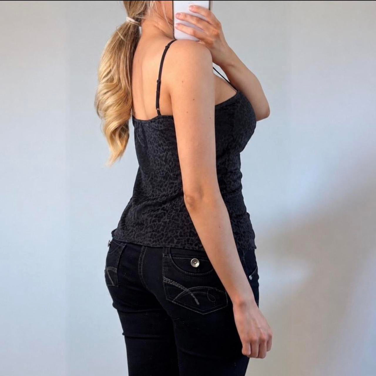 VINTAGE Morgan leopard print satin cami top