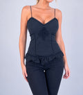 Vintage black crotchet cami top