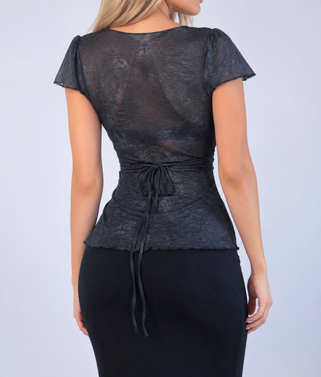 Vintage Grey tie top